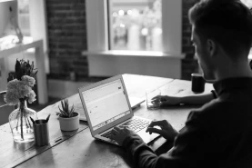 A man using a laptop