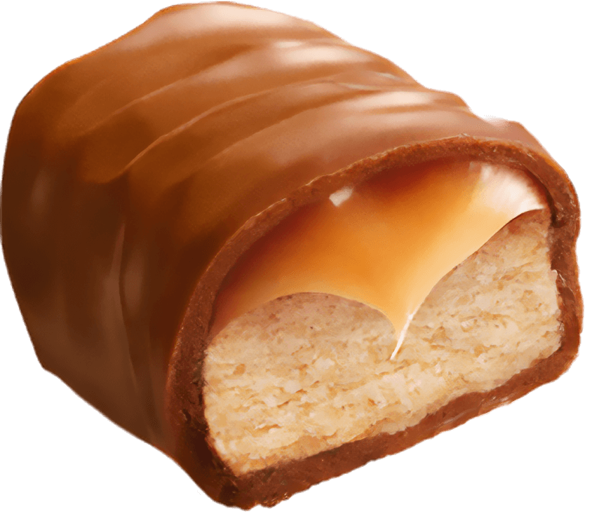 A close up of a twix chocolate bar