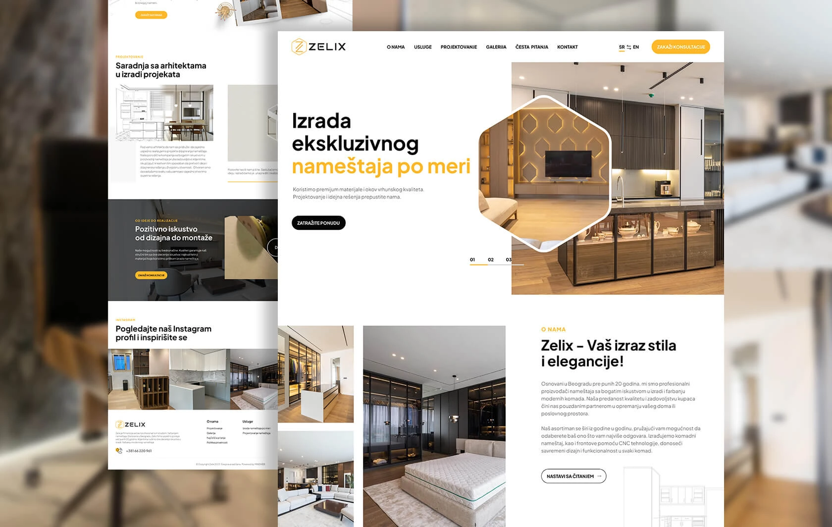 Development of a website for Zelix interiors - Mineweb Studio